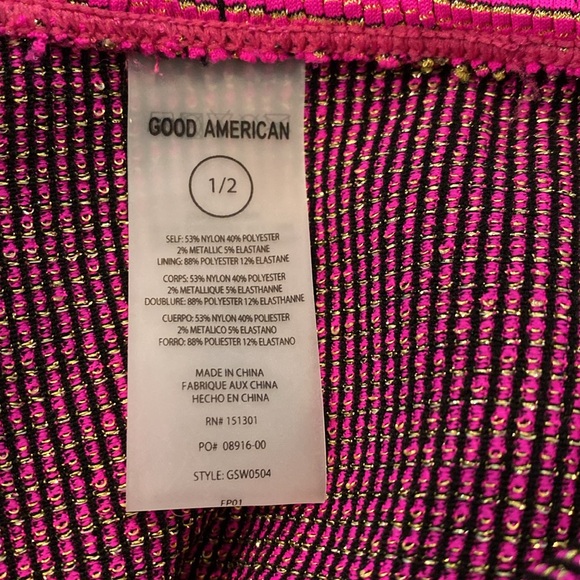 Good American Womens Metallic Cut-Out One-Piece Swimsuit - Picture 7 of 7